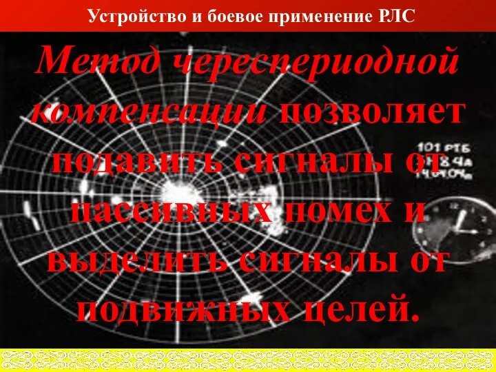 Метод череспериодной компенсации позволяет подавить сигналы от пассивных помех и