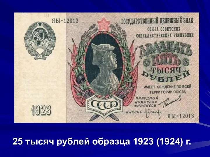 25 тысяч рублей образца 1923 (1924) г.