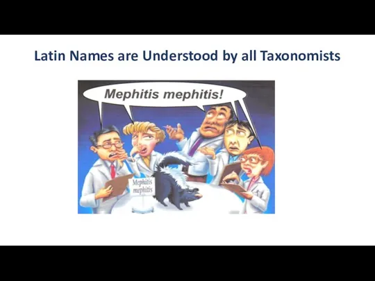 Latin Names are Understood by all Taxonomists