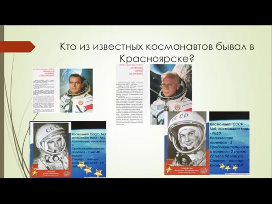 Кто из известных космонавтов бывал в Красноярске?
