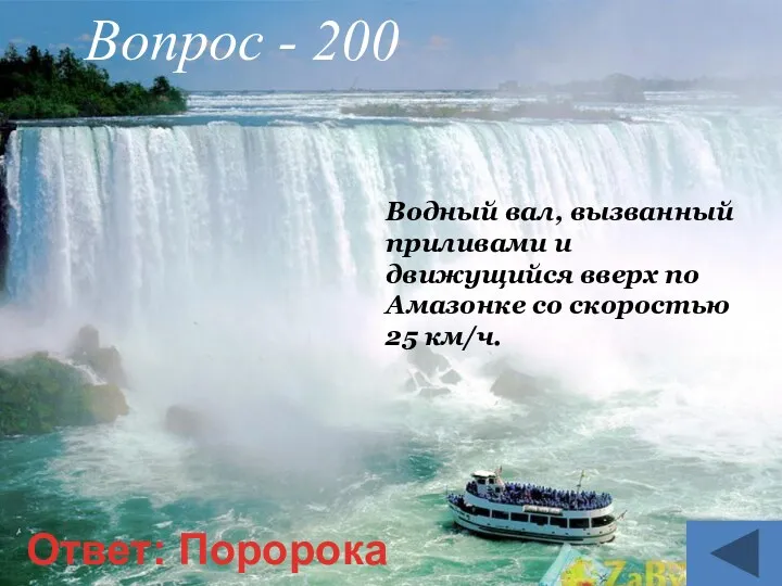 Водный вал, вызванный приливами и движущийся вверх по Амазонке со