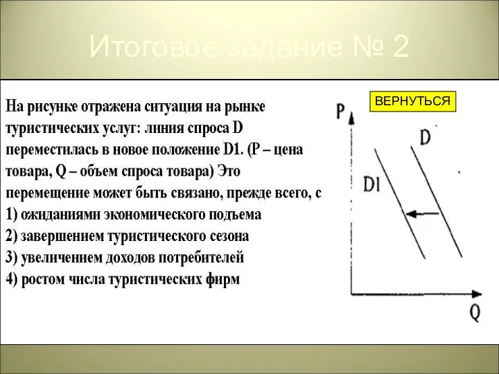 Итоговое задание № 2 ВЕРНУТЬСЯ