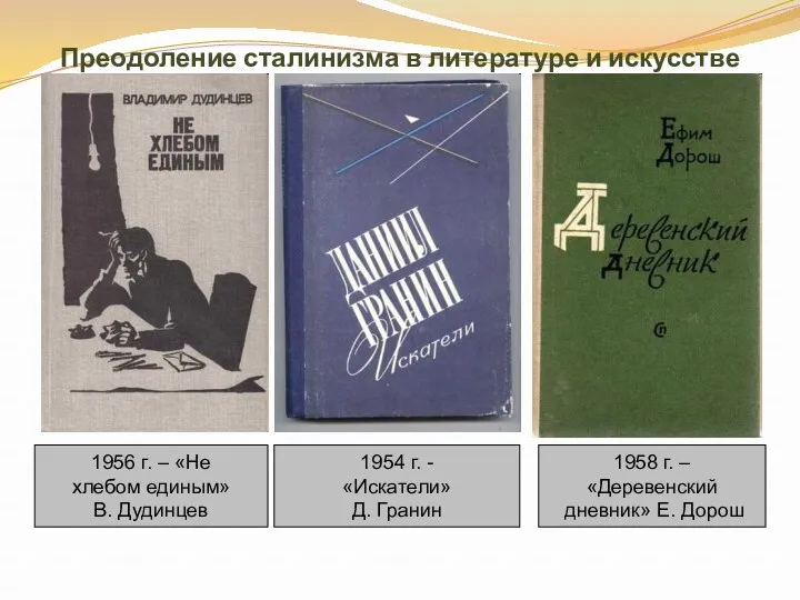 Преодоление сталинизма в литературе и искусстве 1956 г. – «Не