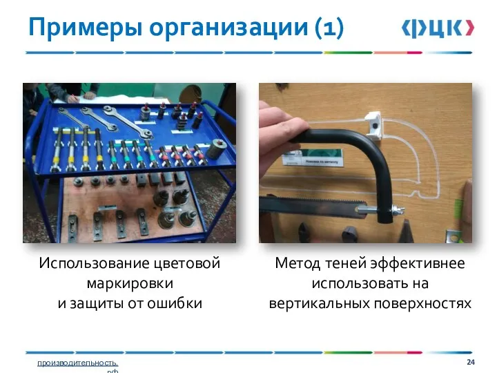 Примеры организации (1) Метод теней эффективнее использовать на вертикальных поверхностях