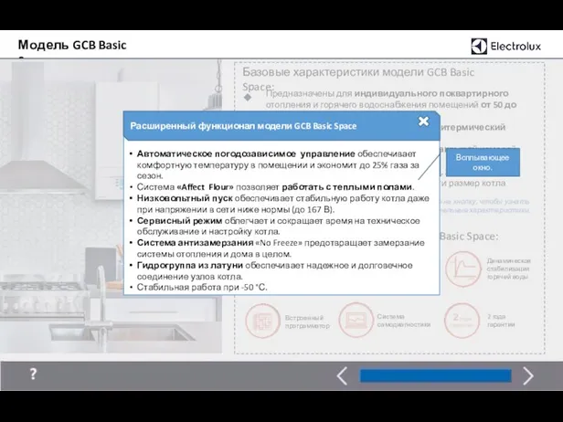 Модель GCB Basic Space Преимущества котлов модели GCB Basic Space: