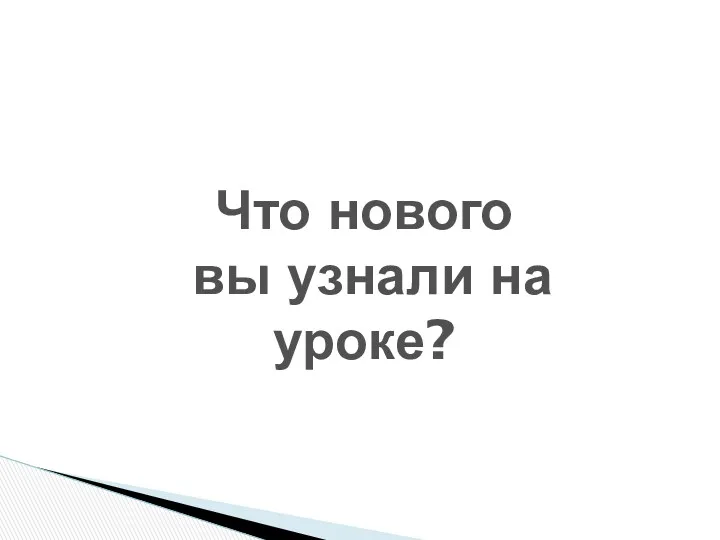 Что нового вы узнали на уроке?