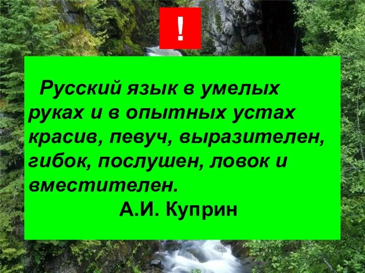 Русский язык в умелых руках и в опытных устах красив,