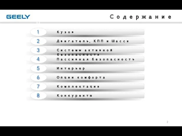 Кузов Содержание 2 Двигатель, КПП и Шасси Системы активной безопасности