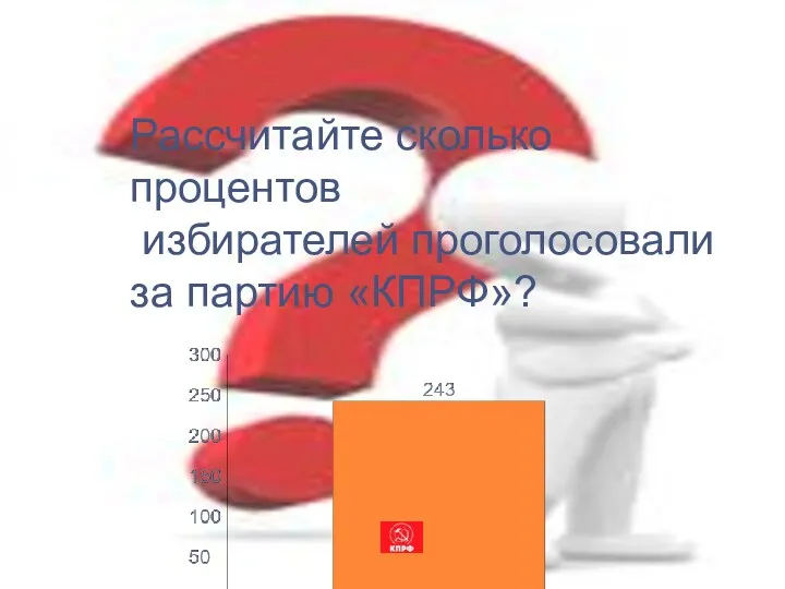 Рассчитайте сколько процентов избирателей проголосовали за партию «КПРФ»?