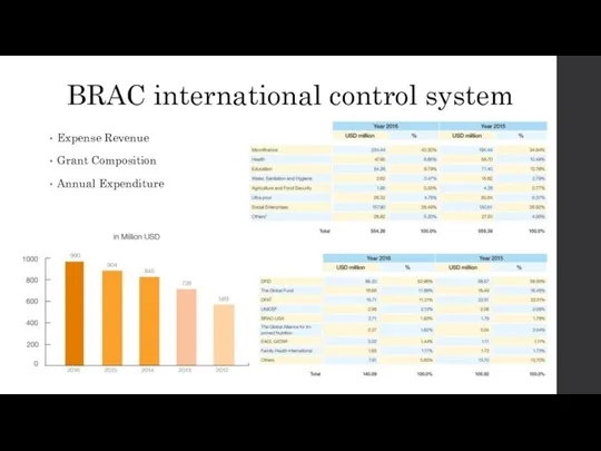 BRAC international control system Expense Revenue Grant Composition Annual Expenditure