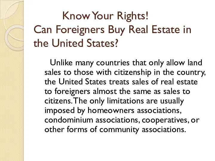 Know Your Rights! Can Foreigners Buy Real Estate in the