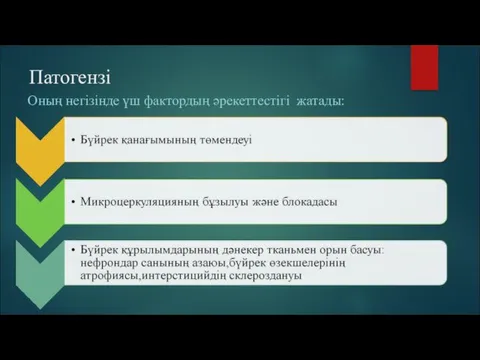 Патогензі Оның негізінде үш фактордың әрекеттестігі жатады: