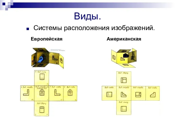 Виды. Системы расположения изображений. Европейская Американская