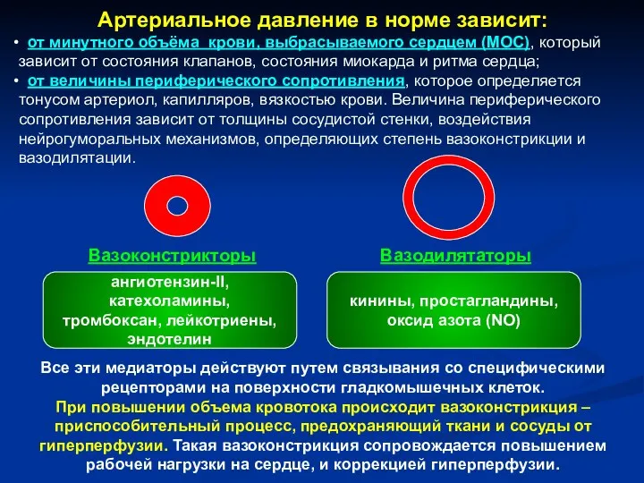 Артериальное давление в норме зависит: от минутного объёма крови, выбрасываемого