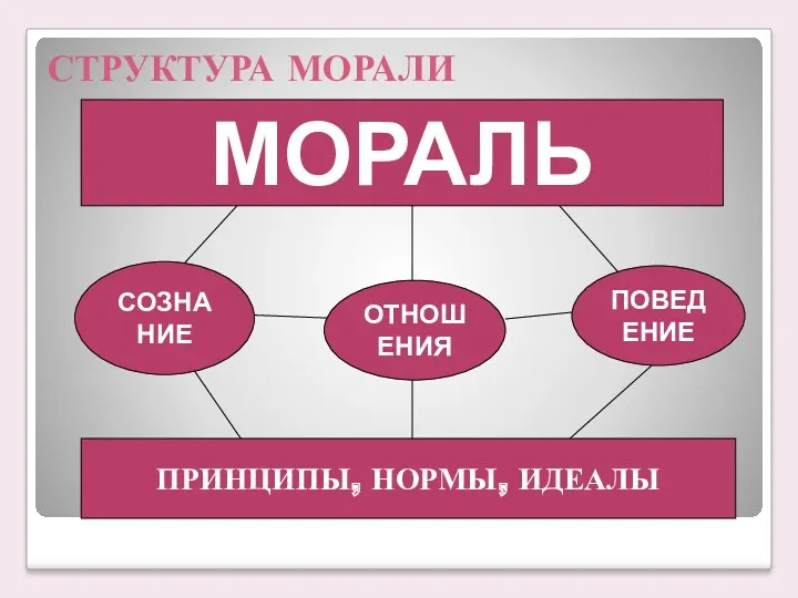 СТРУКТУРА МОРАЛИ ПОВЕДЕНИЕ ОТНОШЕНИЯ ПРИНЦИПЫ, НОРМЫ, ИДЕАЛЫ МОРАЛЬ СОЗНАНИЕ