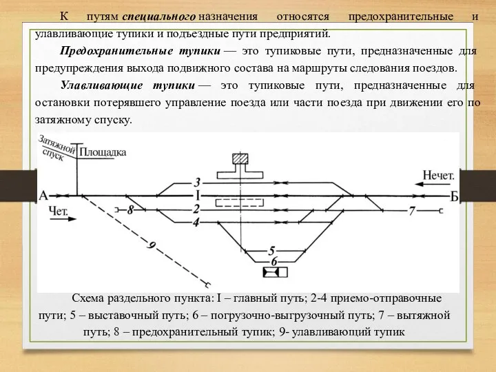 К путям специального назначения относятся предохранительные и улавливающие тупики и