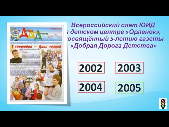 Всероссийский слет ЮИД в детском центре «Орленок», посвящённый 5-летию газеты