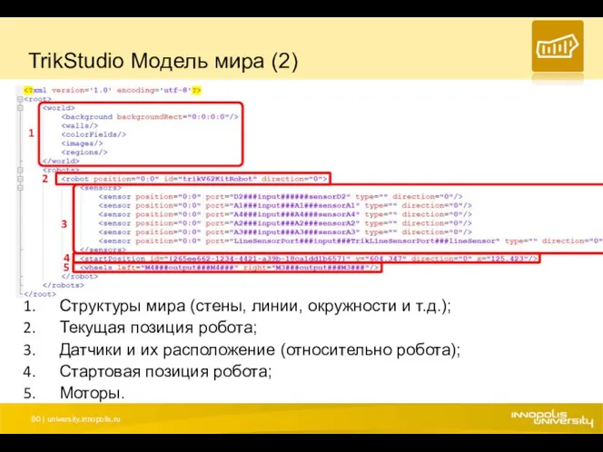 TrikStudio Модель мира (2) Структуры мира (стены, линии, окружности и