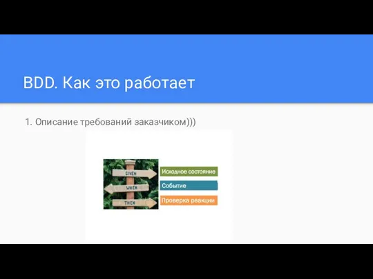 BDD. Как это работает 1. Описание требований заказчиком)))