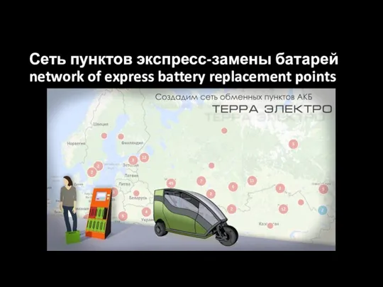 Сеть пунктов экспресс-замены батарей network of express battery replacement points