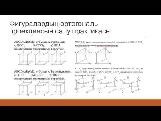 Фигуралардың ортогональ проекциясын салу практикасы