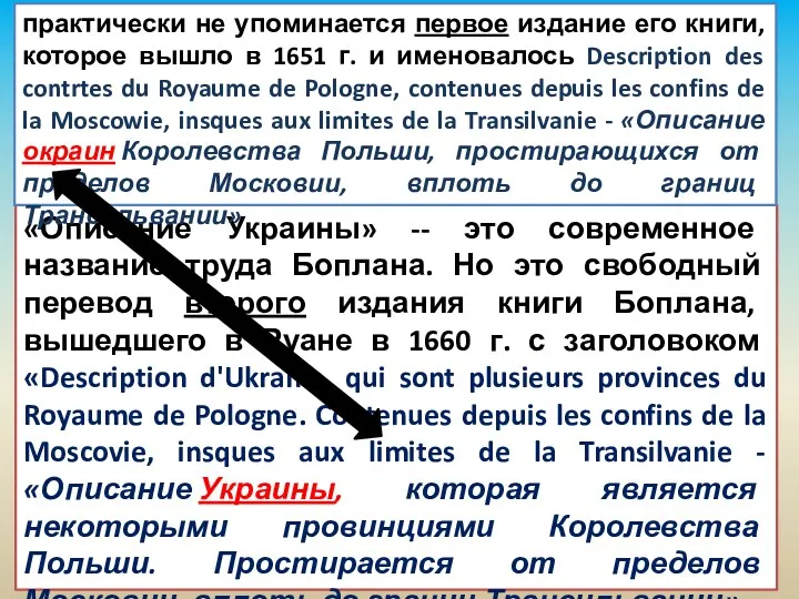 «Описание Украины» -- это современное название труда Боплана. Но это