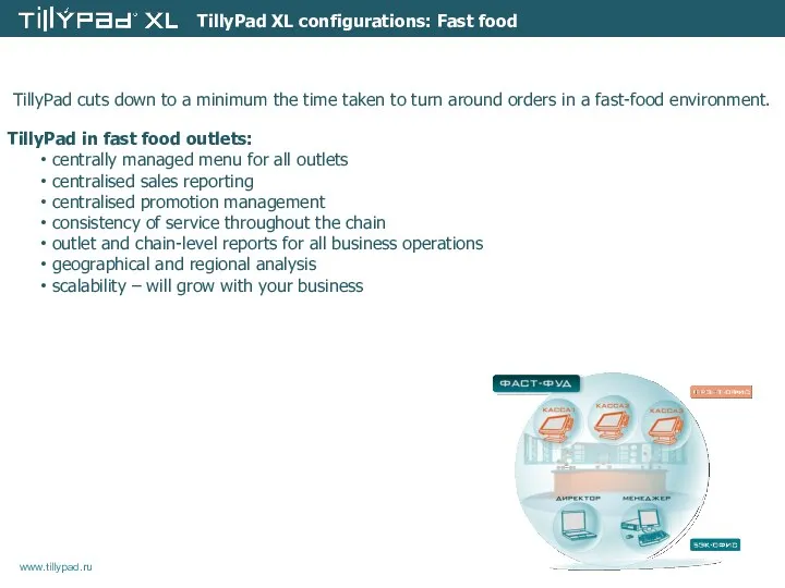 TillyPad XL configurations: Fast food TillyPad cuts down to a