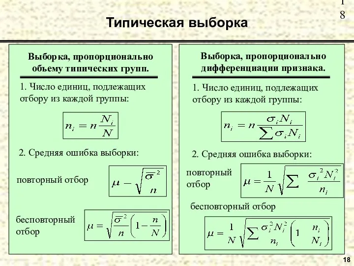 Типическая выборка 18