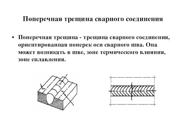 Поперечная трещина сварного соединения Поперечная трещина - трещина сварного соединения,