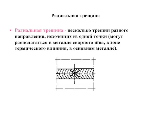 Радиальная трещина Радиальная трещина - несколько трещин разного направления, исходящих