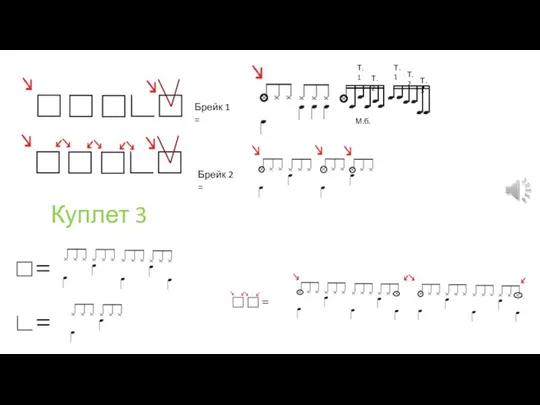 Куплет 3 Брейк 1 = Брейк 2 = Т. 1