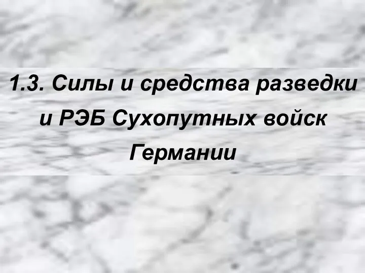 1.3. Силы и средства разведки и РЭБ Сухопутных войск Германии