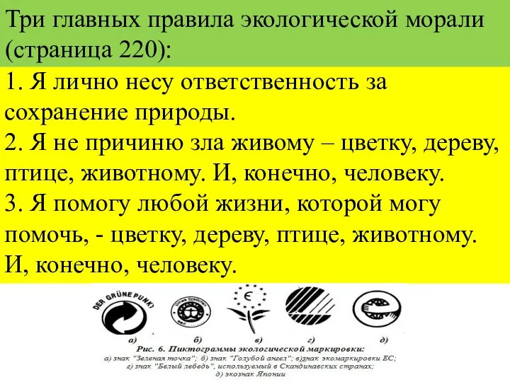 1. Я лично несу ответственность за сохранение природы. 2. Я