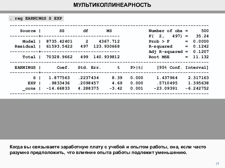 21 Когда вы связываете заработную плату с учебой и опытом