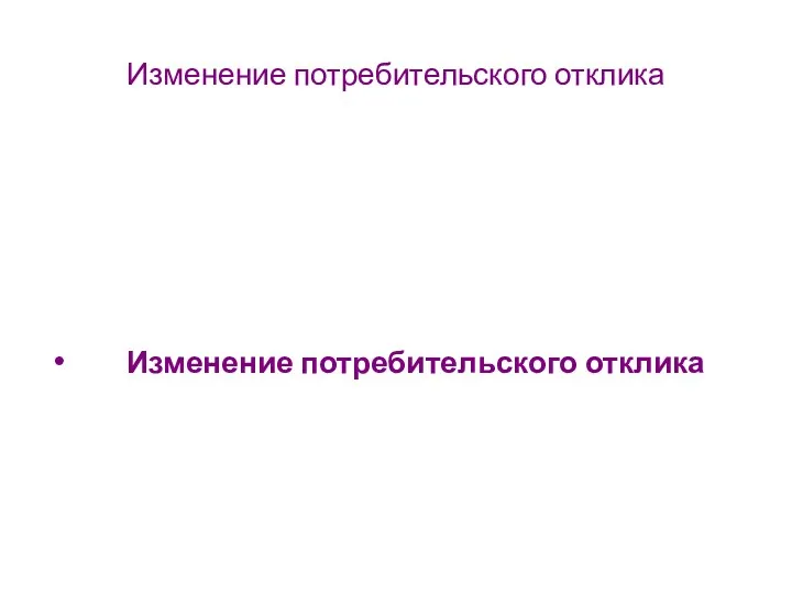 Изменение потребительского отклика Изменение потребительского отклика