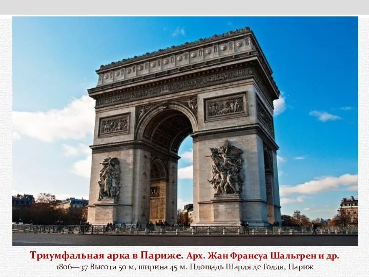 Триумфальная арка в Париже. Арх. Жан Франсуа Шальгрен и др.