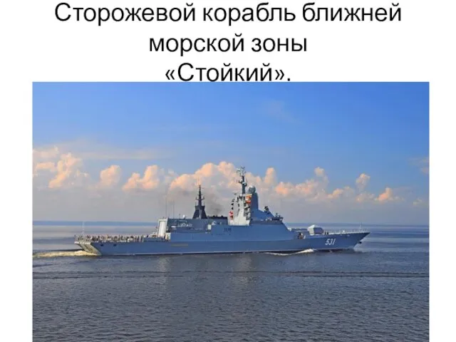 Сторожевой корабль ближней морской зоны «Стойкий».