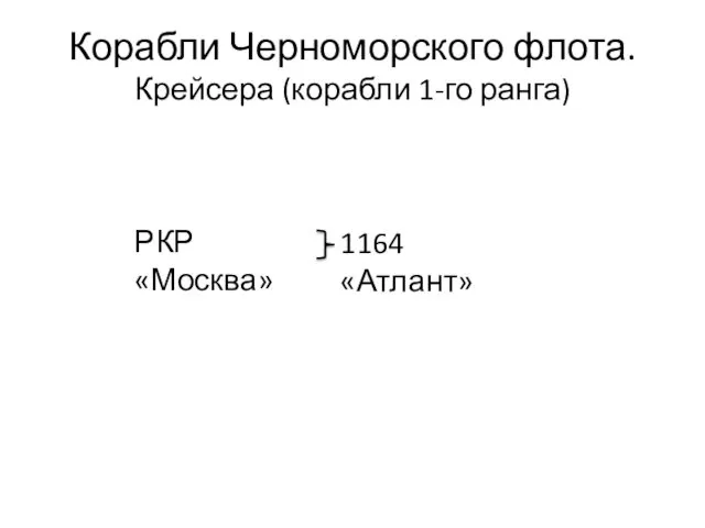 Корабли Черноморского флота. Крейсера (корабли 1-го ранга) РКР «Москва» 1164 «Атлант»