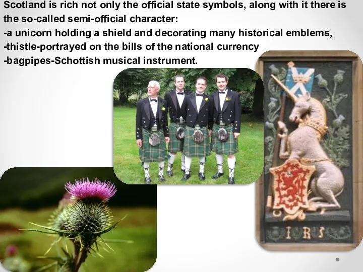 Scotland is rich not only the official state symbols, along