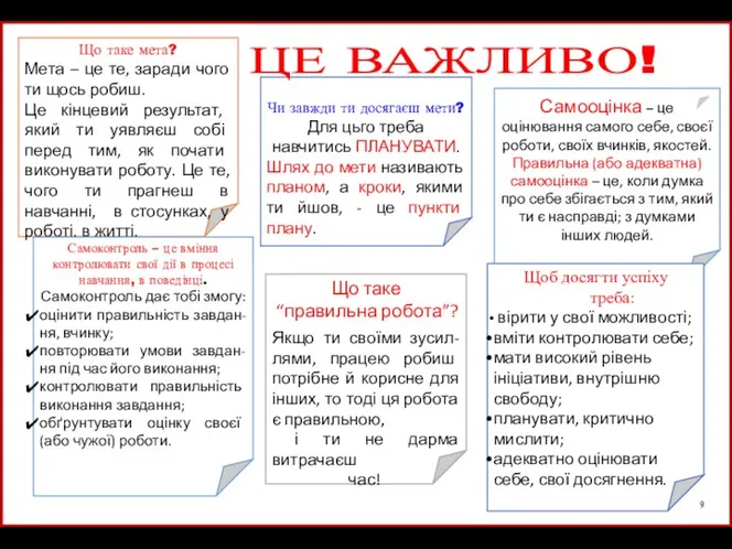 Самооцінка – це оцінювання самого себе, своєї роботи, своїх вчинків,