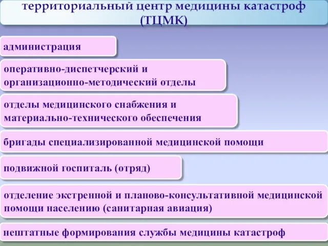 территориальный центр медицины катастроф (ТЦМК) нештатные формирования службы медицины катастроф