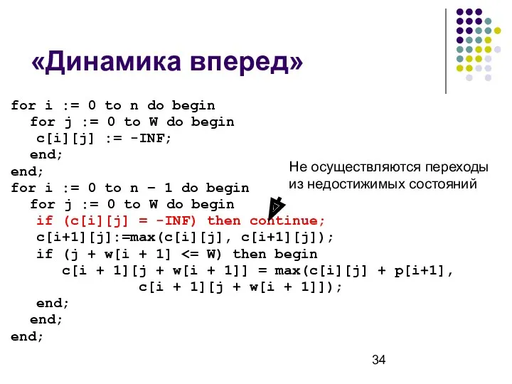 «Динамика вперед» for i := 0 to n do begin