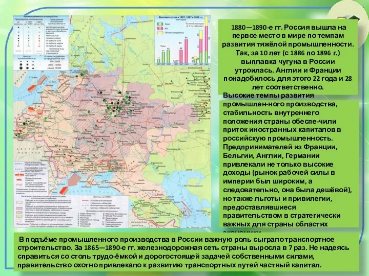 1880—1890-е гг. Россия вышла на первое место в мире по