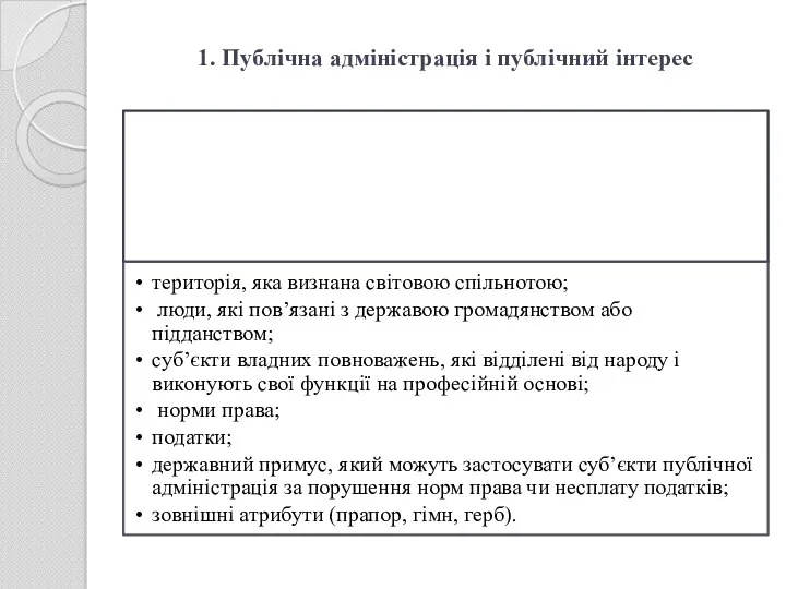 1. Публічна адміністрація і публічний інтерес