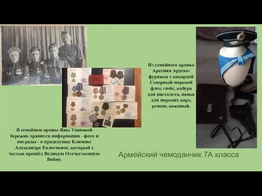 Армейский чемоданчик 7А класса В семейном архиве Яны Ухановой бережно
