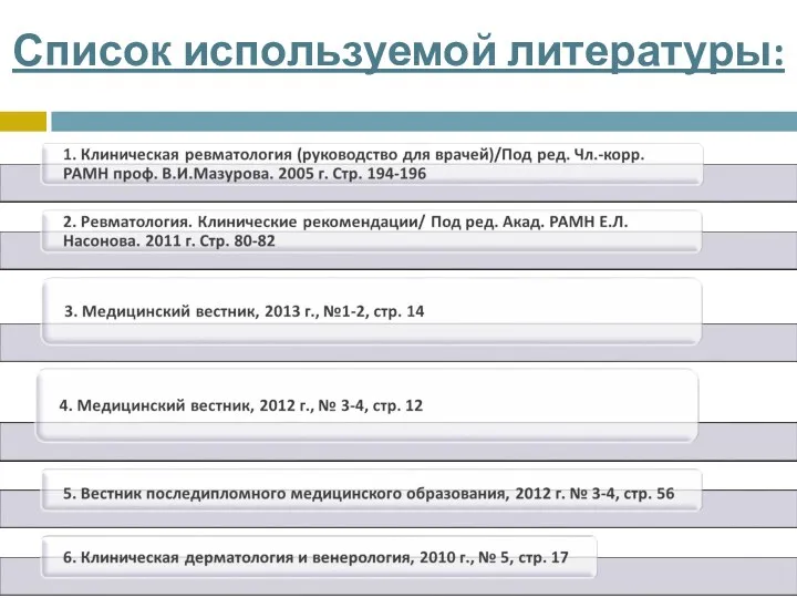 Список используемой литературы: