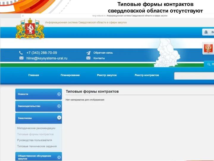 Типовые формы контрактов свердловской области отсутствуют