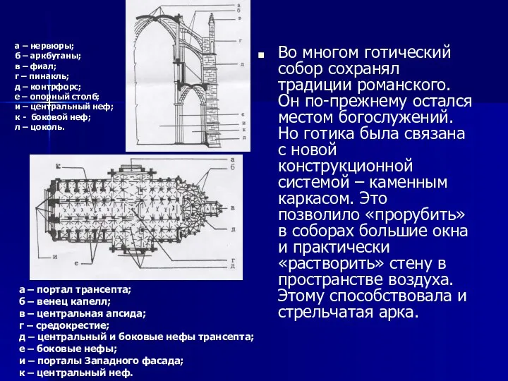 Во многом готический собор сохранял традиции романского. Он по-прежнему остался