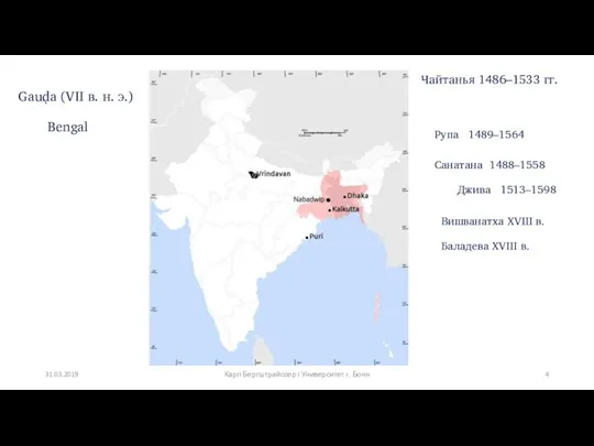 Gauḍa (VII в. н. э.) Bengal Чайтанья 1486–1533 гг. Рупа