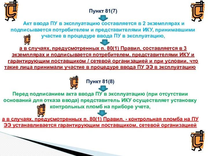 Пункт 81(7) Акт ввода ПУ в эксплуатацию составляется в 2